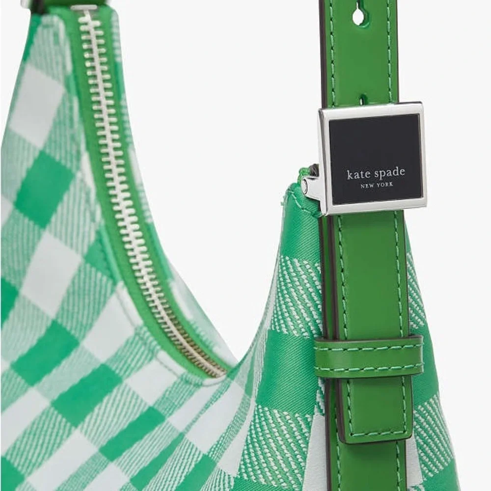 Kate Spade Sam Icon Gingham Printed Fabric Small Shoulder Bag NWT - Picture 6 of 14